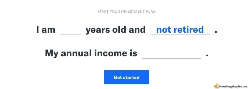 Betterment asks a series of questions to help you build a custom investment portfolio