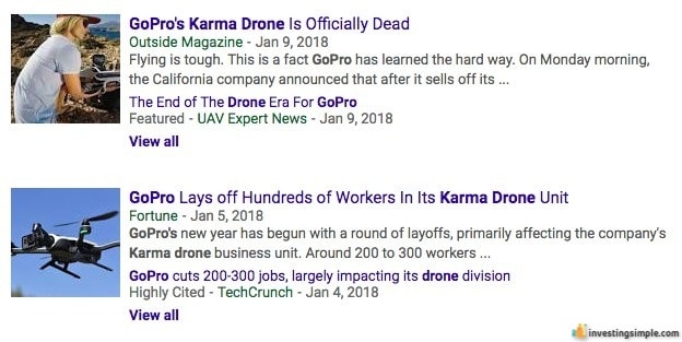 Product recalls or cancellations can send a stock plummeting, which is what happened with GoPro.
