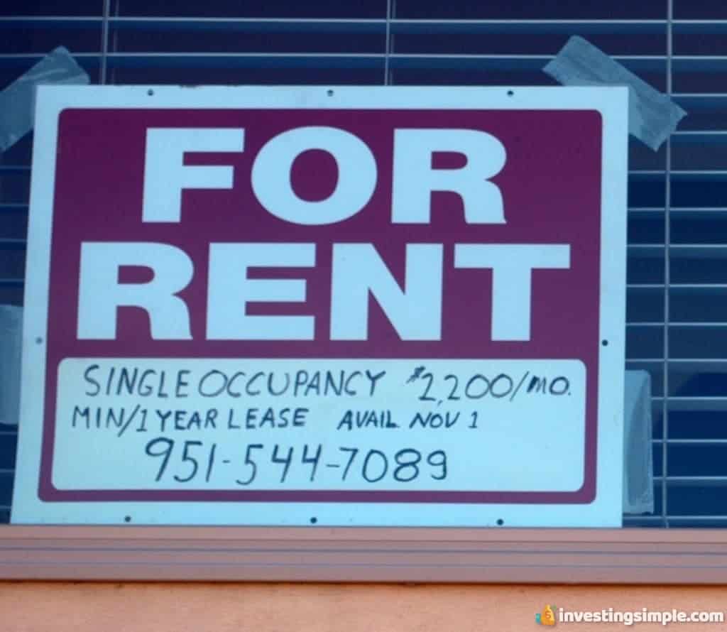 Real estate investment renting out a property.