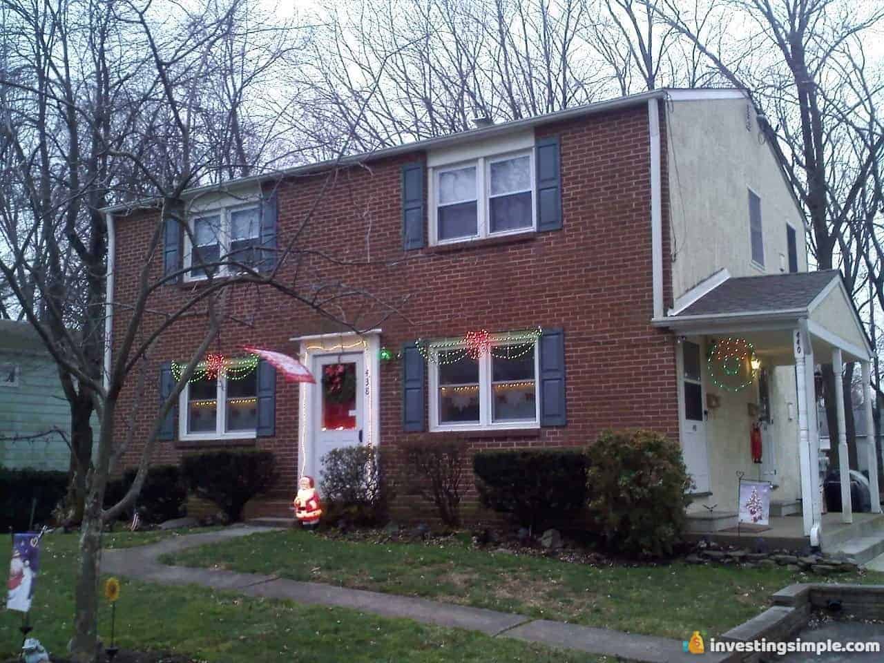 Residential real estate investment with two units.