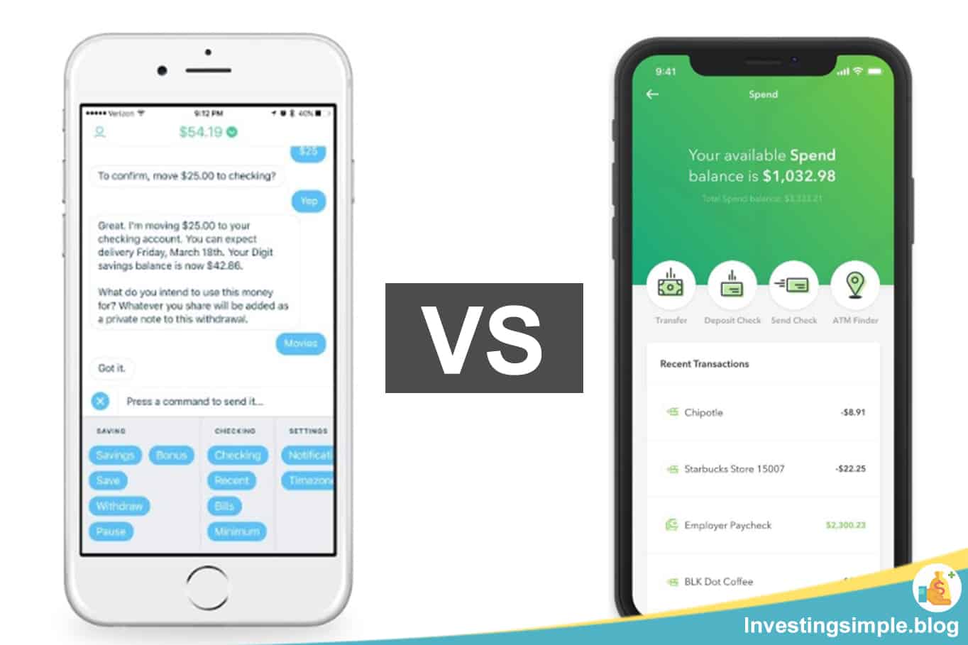 Digit Vs Acorns 2021 Best Money App Investing Simple