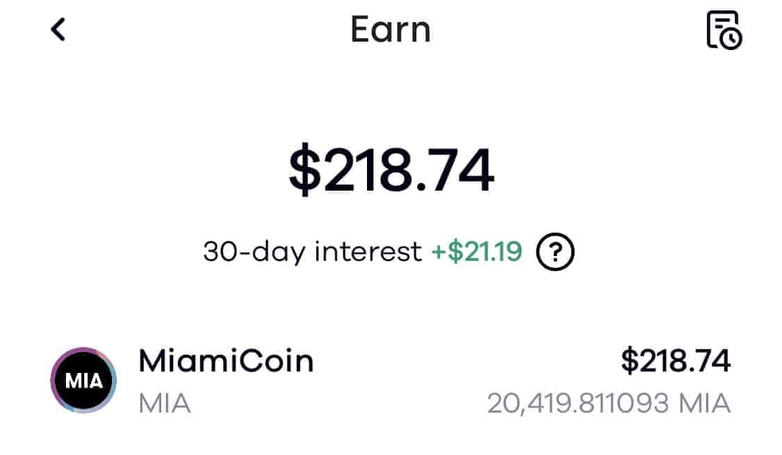 stacking MiamiCoin to earn interest