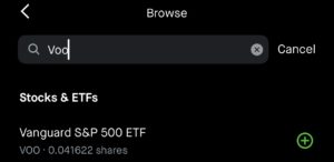 Robinhood S&P 500 investing