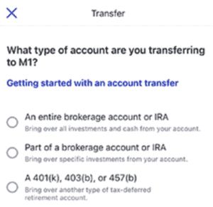 M1 Finance Account Transfer