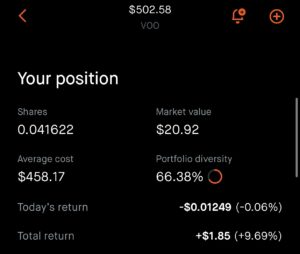 Robinhood SP 500 investment