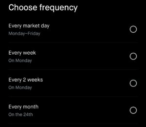 Robinhood recurring investment